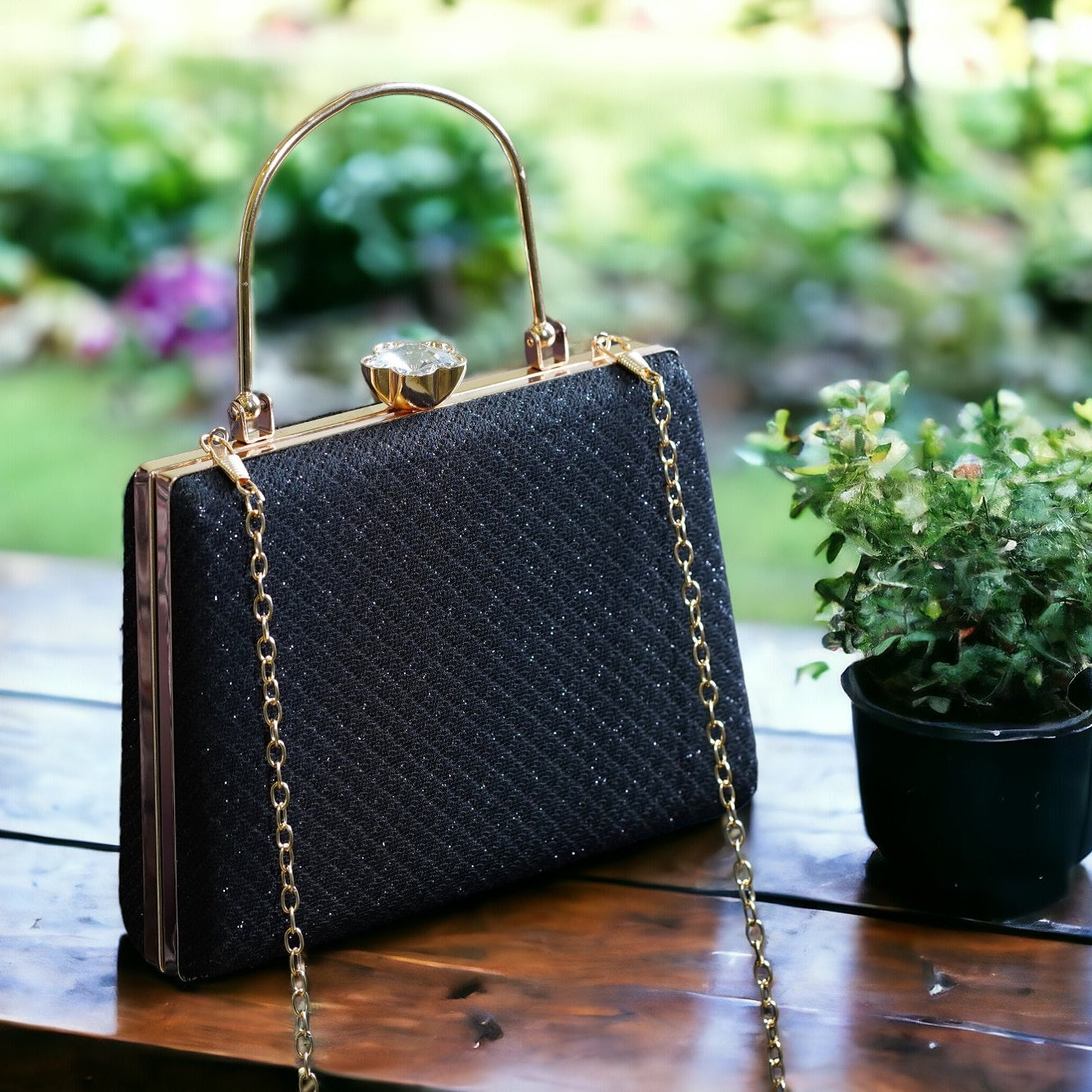 black clutch purse for wedding