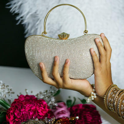 Silver Ava Apple Clutch