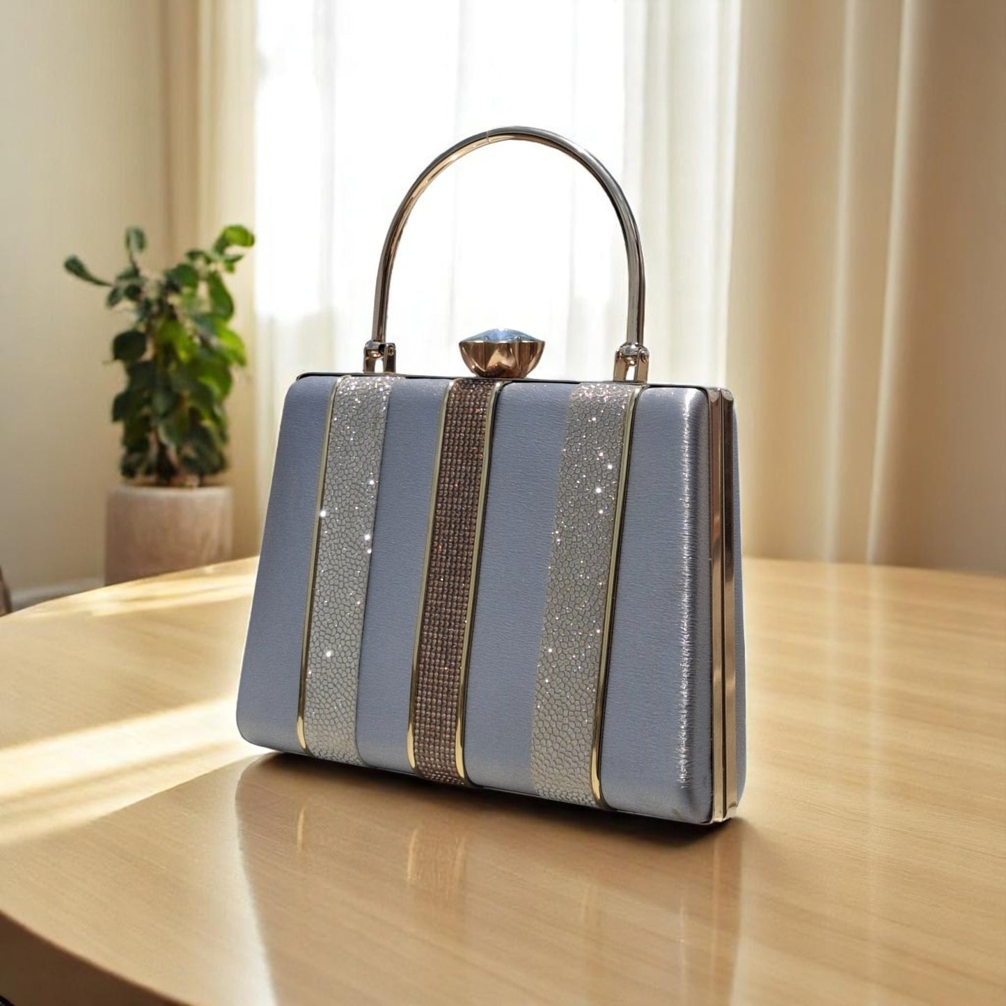Gray Olivia Square Clutch