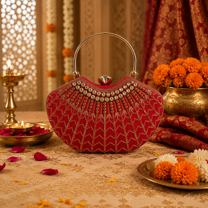 Red Lavanya Designer Clutch