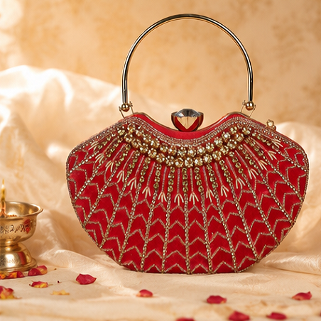 Red Lavanya Designer Clutch