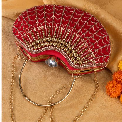 Red Lavanya Designer Clutch